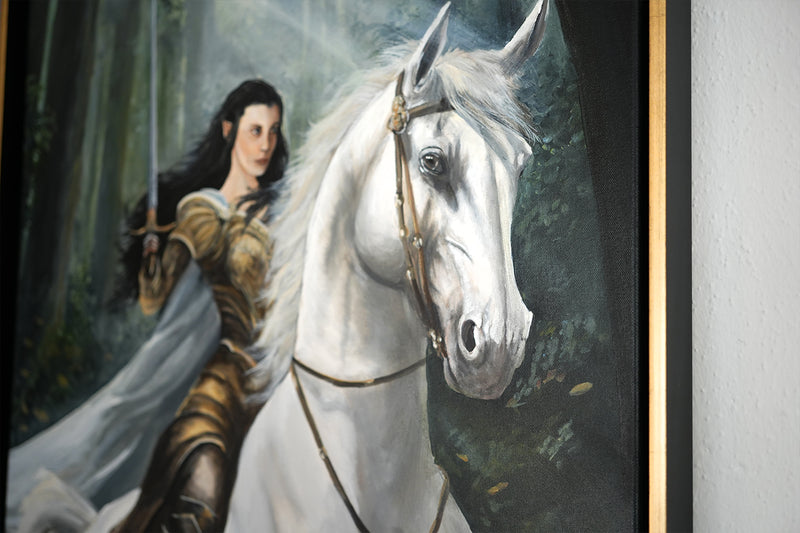 Arwen & Asfaloth - framed Original painting (80 x 60 cm / 24x32")