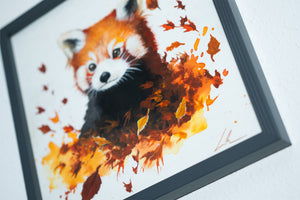 Fur And Foliage - Original Gouache Painting (Framed)