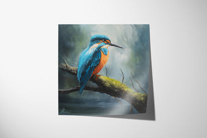 Kingfisher on a branch (Print)