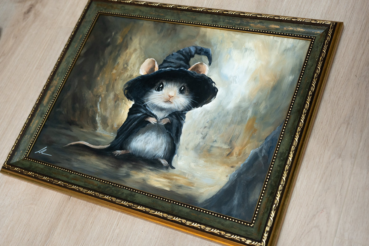 Mouse Wizard- Original Oil Painting
