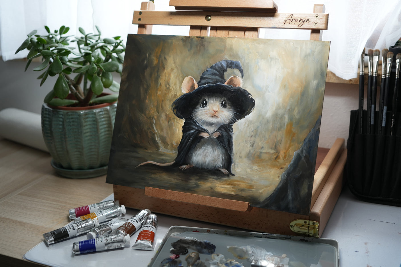 Mouse Wizard- Original Oil Painting